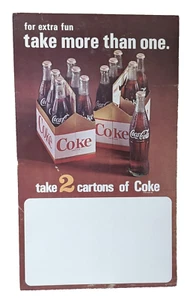 Coca-Cola Take More Than One 6pk Bottle Cardboard 27" X 16" Stand Up Unused Sign - Picture 1 of 3