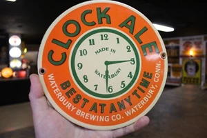 SELTENE UHR ALE WATERBURY BRAUHÄNDLER PORZELLAN BLECHSCHILD CONNECTICUT ZEITLEISTE - Bild 1 von 12