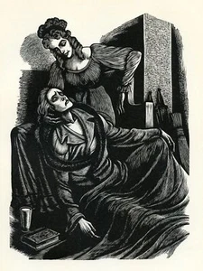 Fritz Eichenberg print TWO COUSINS from Wuthering Heights 1943 engraving - Picture 1 of 2