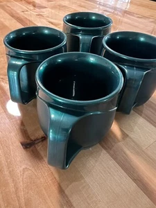 Alladin Temp-Rite Stackable Camping Mugs Plastic Cups Emerald Green Set Of 4 - Picture 1 of 10