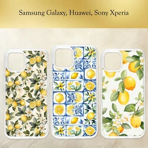 Lemon Pattern Watercolour Summer Fruit Branch Phone Case Samsung Galaxy - Picture 1 of 4