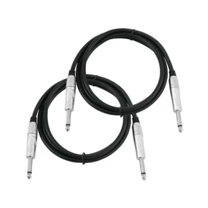 2x Omnitronic Mono Klinke auf Mono Klinke 3m 1/4" 6,35mm Kabel Leitung - Bild 1 von 5