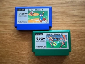 Baseball & Soccer Japan Famicom Nintendo NES FC Classic Carts Only! 2 Games! - Picture 1 of 17