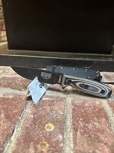 ESEE 4 Black Fixed Carbon Steel Plain Blade Knife W/ Micarta Handles