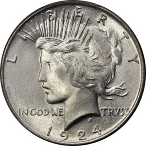 1924 PCGS MS67+ "PLUS" Condition Rarity! Population 19/1 Peace Dollar - Picture 1 of 5