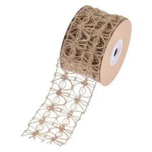 1 Roll Flower Mesh Burlap Wired Ribbon Mesh Burlap Fabric Ribbon Burlap Net R... - Picture 1 of 4