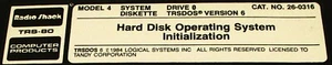 Rare Vintage 1984 Tandy Radio Shack Model 4 TRSDOS 6 Hard Drive Init Disk - Photo 1/2