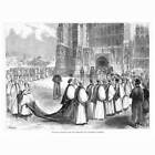 CANTERBURY Procession of New Archbishop into the Cathedral - Antique Print 1883