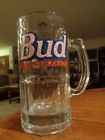 Mug Bud King of Beers Large Clear Glass Budweiser Stein Red White Blue Patriotic