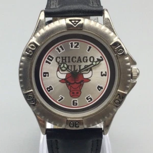 Chicago Bulls NBA Watch Men 38mm Silver Tone Red Logo Basketball New Battery - Picture 1 of 16