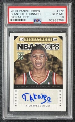 Giannis Antetokounmpo PSA 10 2013 Panini NBA Hoops #172 firmas de novato automático Foto 1 de 2
