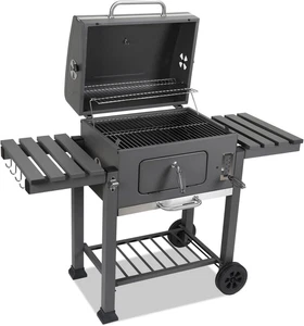 Holzkohlegrill XXL BBQ Grill Smoker Standgrill Grillwagen Holzkohle Gartengrill - Bild 1 von 11