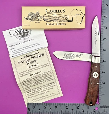 NAVAJA DE BOLSILLO VINTAGE EDICIÓN LIMITADA CAMILLUS CUBIERTOS LEOPARDO SERIE SAFARI (#C4 Foto 1 de 4