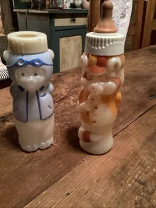 Vintage 1970er Evenflo Gerber Kunststoff Tiere Baby Flaschen Bär und Waschbär USA - Bild 1 von 13