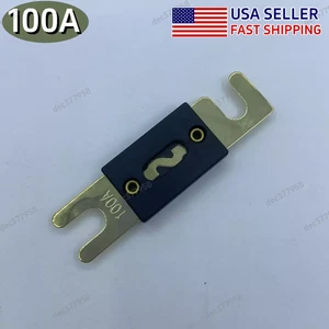1-20pcs In-Line ANL Fuse 100Amp Electrical Protection Fuse Gold Plated - Picture 1 of 5