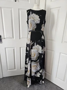 PHASE EIGHT PRIMA ROSA MAXIKLEID SCHWARZ BUNT CHIFFON 50ER JAHRE AUSGESTELLT 12 - Bild 1 von 16