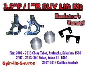3.5"/ 1" FULL LIFT KIT Spindles FOR 07 - 13 Chevy Tahoe GMC Yukon 1500 + SUV 2WD - Picture 1 of 1