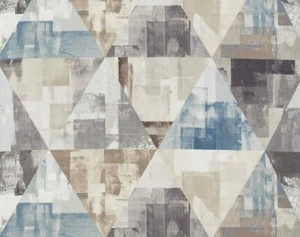 HARLEQUIN CURTAIN FABRIC DESIGN "Geodesic" 2.4 METRES KOHL/TRUFFLE/MOONSTONE - Picture 1 of 5