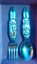 Vintage Reed & Barton Baby Fork and Spoon Bunny Rabbit Set