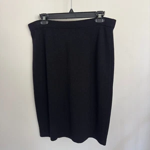 St John Gold Label Black Wool Knit Skirt Size 4 NWOT - Picture 1 of 4