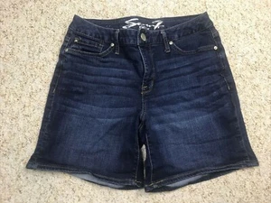 SEVEN 7 Women's Denim Stretch Dark Blue Shorts Size 6 (waist 31") - Picture 1 of 23