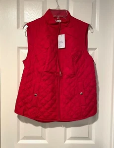 Croft & Barrow Womens Woven Quilted Vest ~Red~ Lightweight ~ Size S *NEW w/Tag* - Picture 1 of 5