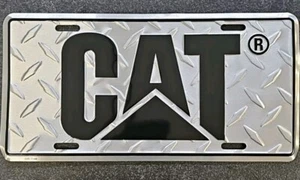 CAT Aluminum Diamond Plate License Tag | Caterpillar Equipment NEW & SEALED - Picture 1 of 1