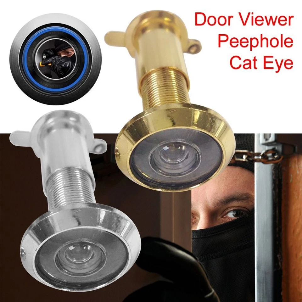 Degree Wide Angle HD Glass Lens Door Viewer Security Door Eye Cat Eye Peephole - image 1 of 4