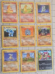 Lot of 9 Vintage Pokémon Cards - Rapidash Charmander Etc. Original & Mixed Sets - Picture 1 of 5