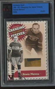2005 ITG Ultimate Vault Howie Morenz Ruby Changing the Game Forever Game Worn /1 - Picture 1 of 2