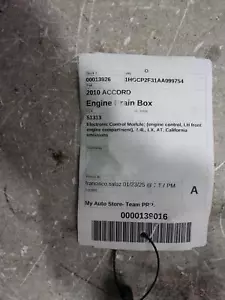 Used Engine Control Module (ECM) fits: 2010 Honda Accord Electronic Control Modu - Picture 1 of 4