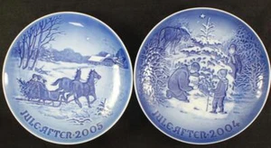 Plato anual de Navidad Bing & Grondahl 2 platos coleccionables 2004 2005 excelente estado - Imagen 1 de 5