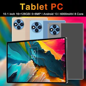 Black US Plug Tablet 6GB+128GB 10.1in 1960*1080 High-Clear Andr-oid13 4G Cal Set - Picture 1 of 7