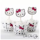 24pcs Hello Kitty Cupcake Topper + Wrapper. Party Supplies Lolly Loot Bag Cake