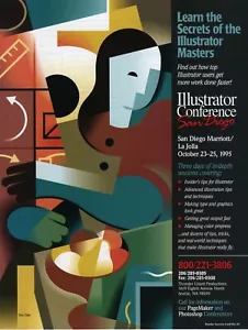 Ron Chang Digital Cubism Art Original Print Ad Adobe Illustrator Conference 1995 - Bild 1 von 1