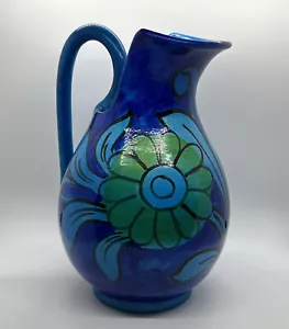 "Jarra de agua grande de colección MCM Raymor Bellini Rimini azul floral cerámica Italia 11" - Imagen 1 de 18