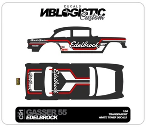 '55 Chevy Gasser Universal WaterSlide Decal für Hot Wheels Maßstab 1:64 085 - Bild 1 von 3