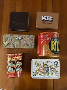Six Vintage Tins - Quimper, RyKrisp, Barnum Bailey, Ritz, Dorothy Lane (2) - Picture 1 of 7