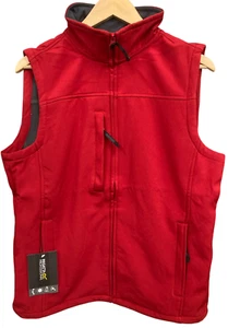 Men's Softshell Gilet Waistcoat Regatta Flux Red Fleece Lined Water Resistant - Picture 1 of 9