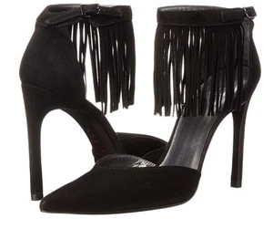 Sandalia STUART WEITZMAN Fringelica gamuza negra talla 9 M nueva sin caja - Imagen 1 de 7