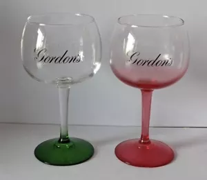 2 x Gordan's Gin Glas Brand New 1 X Pink And 1 X Green New Bar Gift - Picture 1 of 3