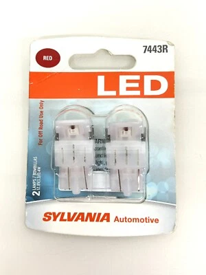 Paquete de 2 bombillas LED Sylvania Premium 7443R rojas repuesto cola freno Foto 1 de 2