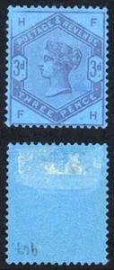3d Colour Trial in Purple on Blue Paper No Wmk Perf 14 - Picture 1 of 1