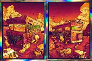 BILLY STRINGS Detroit MI 2021 N1/N2 RAINBOW FOIL Diptych 2 Poster SET S/N #32/50 - Picture 1 of 12