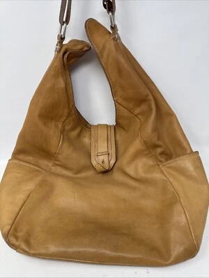 Cartera hobo italiana de cuero tostado Nardelli de colección Foto 1 de 4