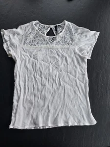 schickes Damen T Shirt VERO MODA Gr. XS weiss mit Spitze **** - Bild 1 von 3