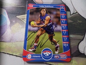 2014 Select Luke Dahlhaus HAND Signed AFL Trading Card #180 Western Bulldogs - Picture 1 of 1