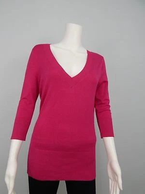 Apostrophe Fuchsia Women's V-Neck 3/4 Sleeve Sleeve Sz S - Image 1 of 4
