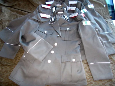 DDR NVA Offizier uniform JACKE mit weißer Biese ( PASPEL) Effekte Ltn - MfS