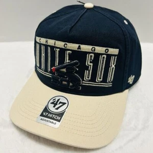 '47 Brand Chicago White Sox Cooperstown Hitch Snapback Hat Adjustable Blue Beige - Picture 1 of 6